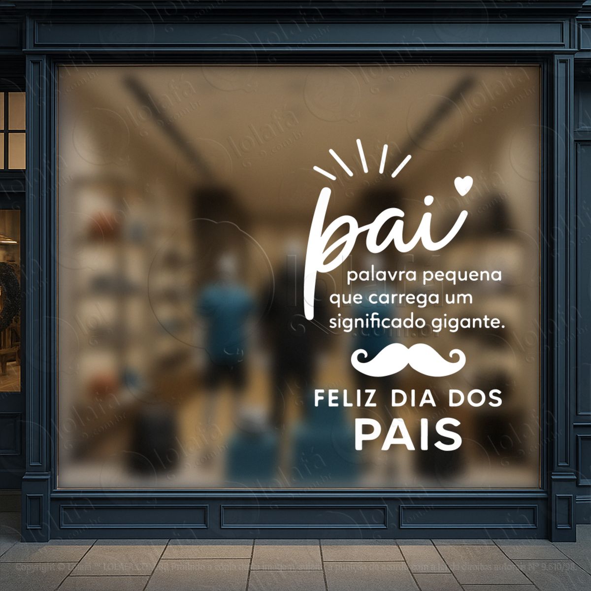 feliz dia dos pais decoração loja adesivos para vitrine dia dos pais mod:930