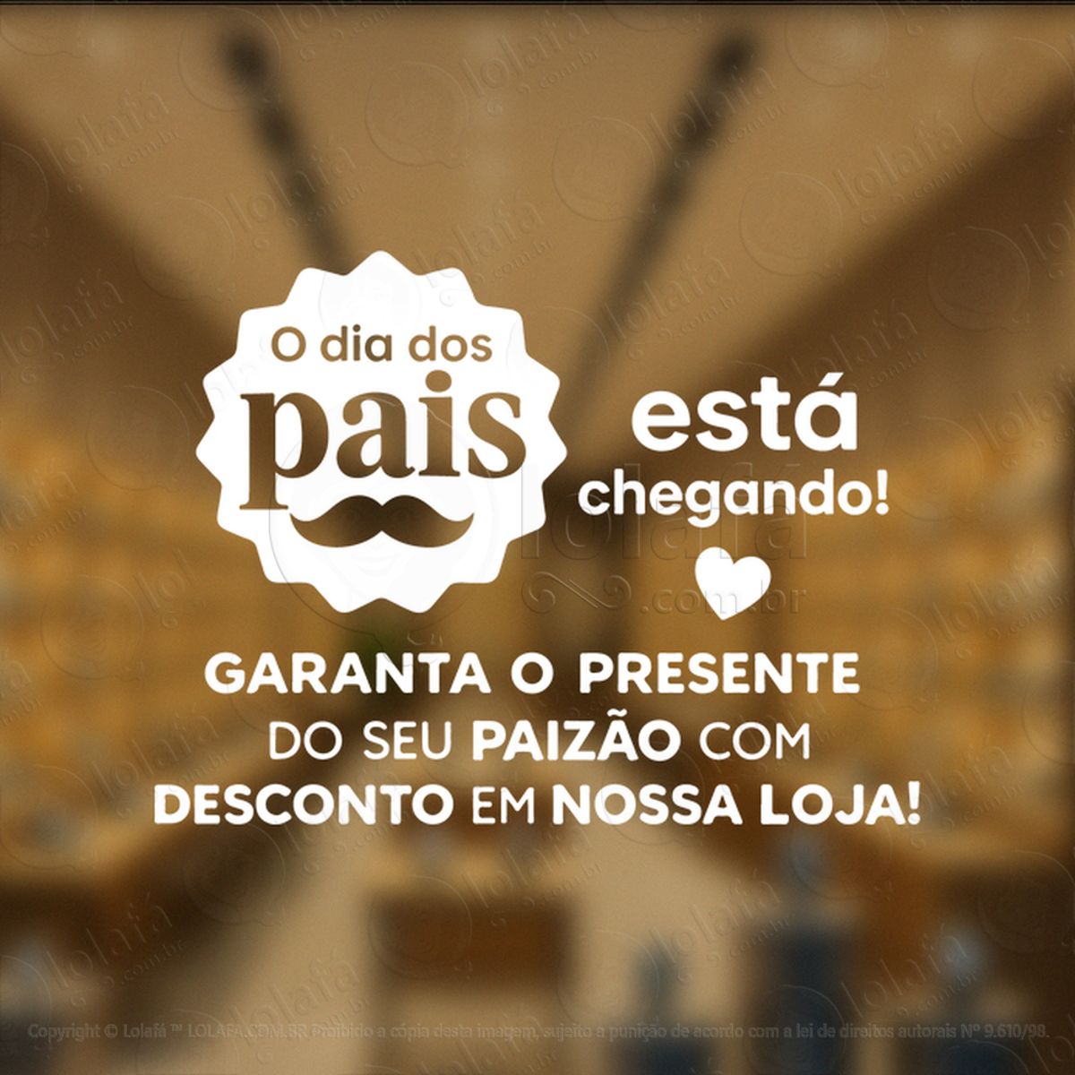 dia dos pais promoção decoração loja adesivos para vitrine dia dos pais mod:937
