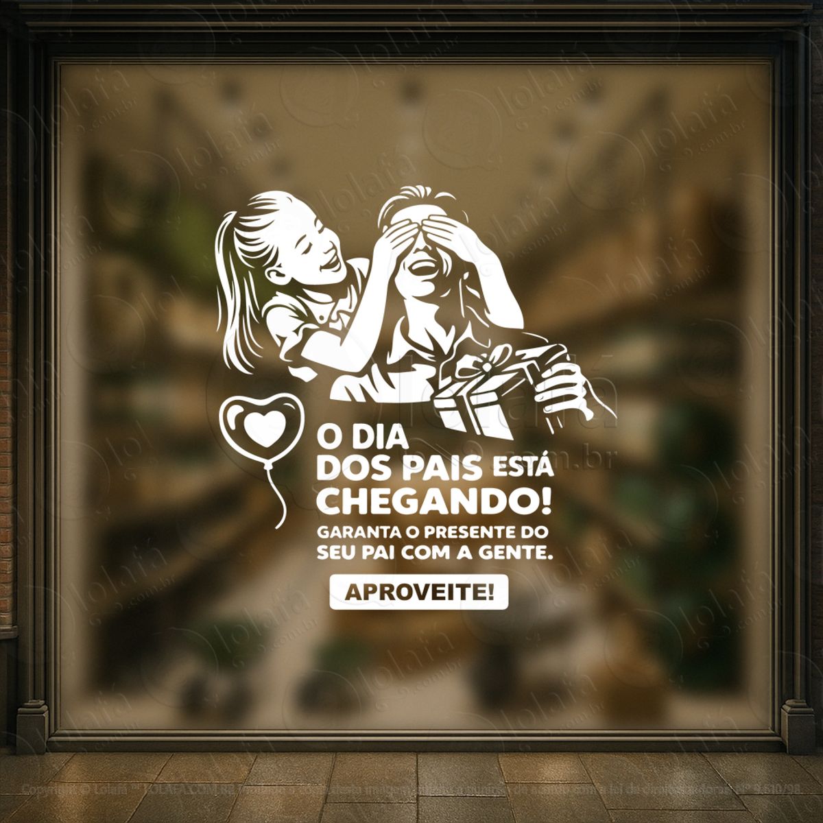 dia dos pais promoção decoração loja adesivos para vitrine dia dos pais mod:942