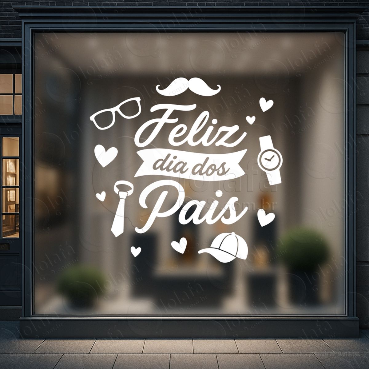 feliz dia dos pais decoração loja adesivos para vitrine dia dos pais mod:948
