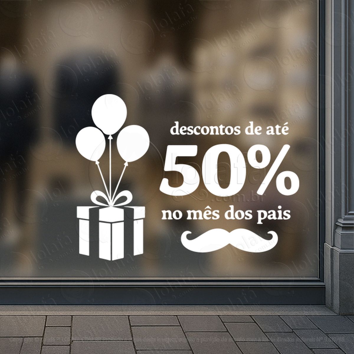 dia dos pais promoção decoração loja adesivos para vitrine dia dos pais mod:950