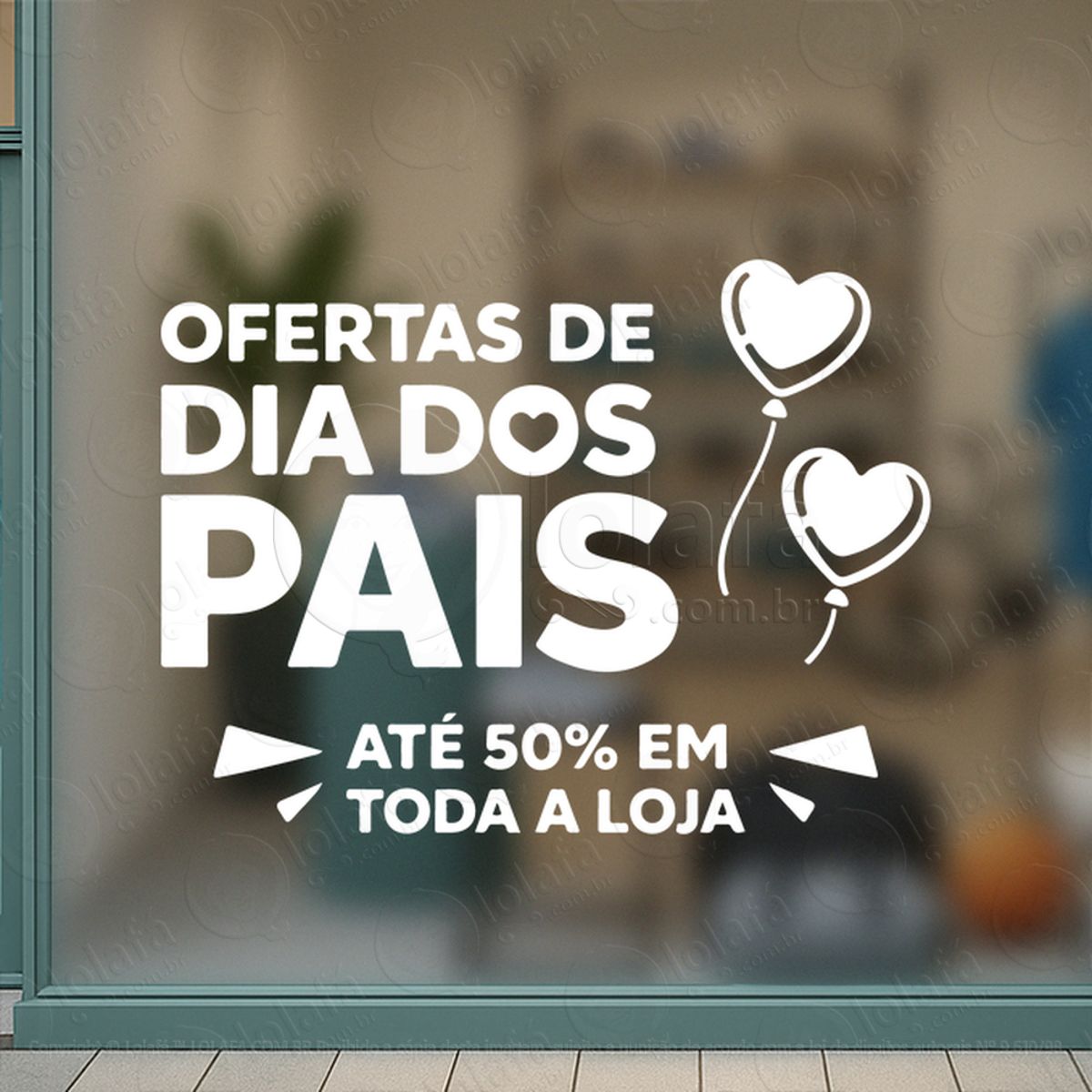 dia dos pais promoção decoração loja adesivos para vitrine dia dos pais mod:952