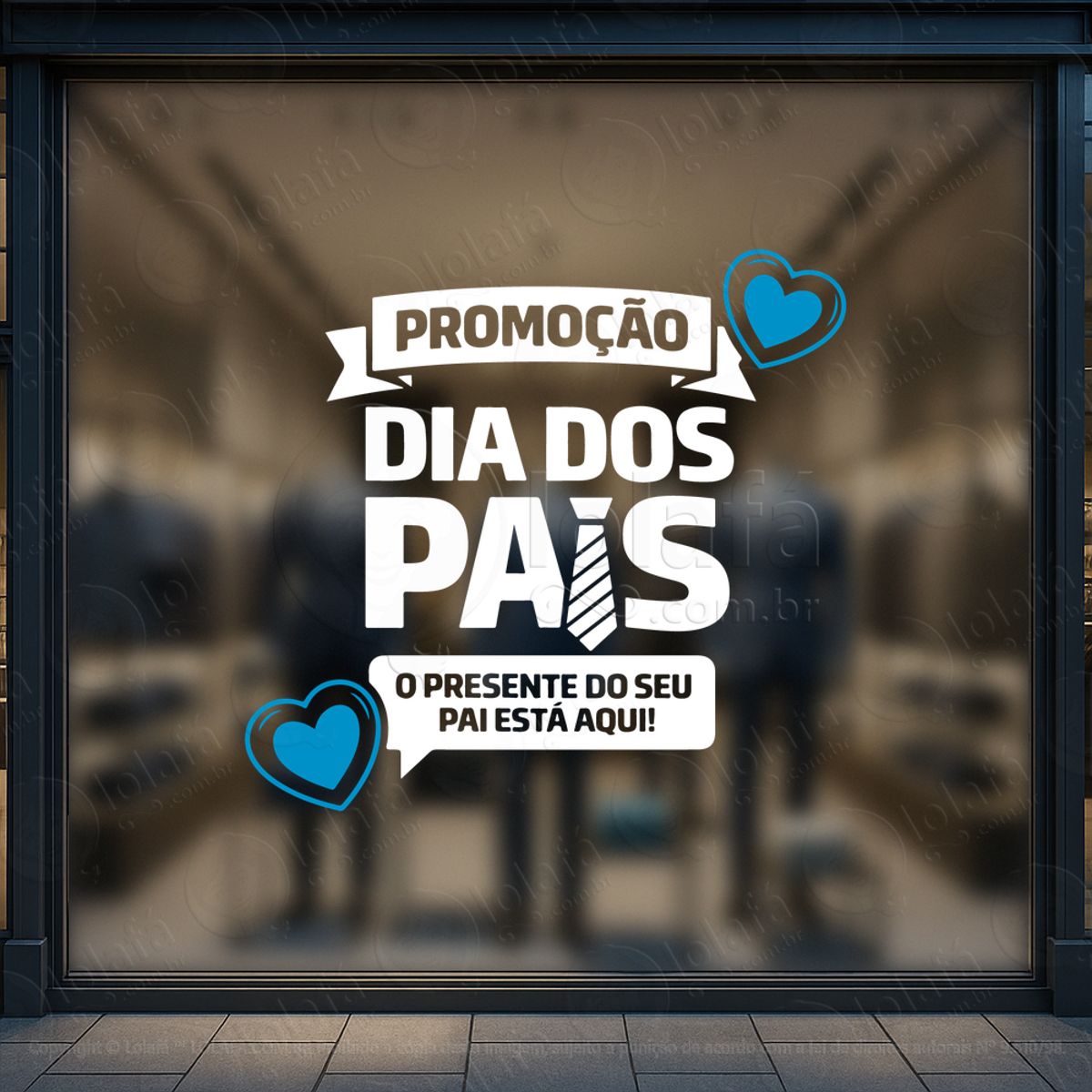 dia dos pais promoção decoração loja adesivos para vitrine dia dos pais mod:956