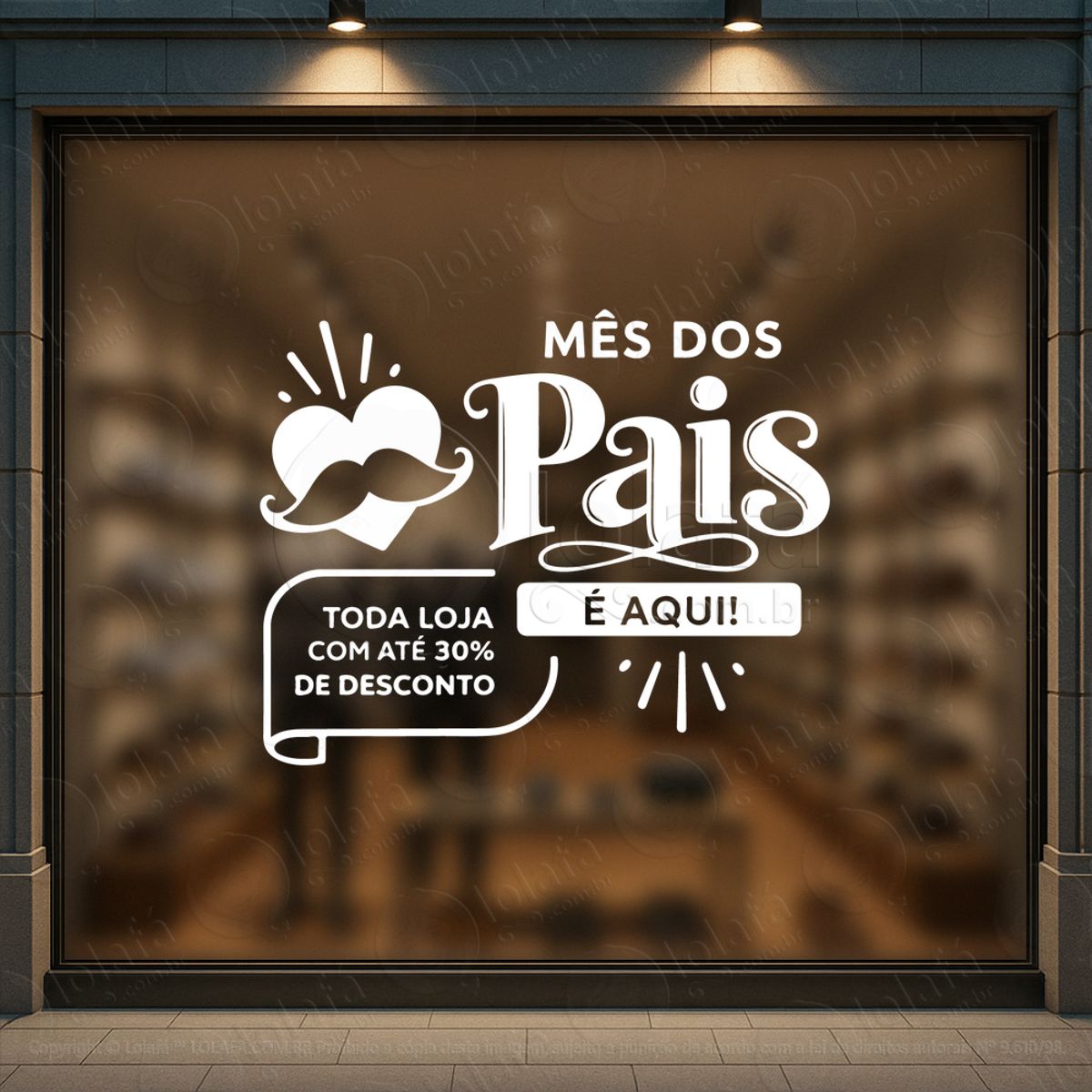 Mês dos Pais Promoção Decoração Loja Adesivos Para Vitrine Dia Dos Pais Mod:962