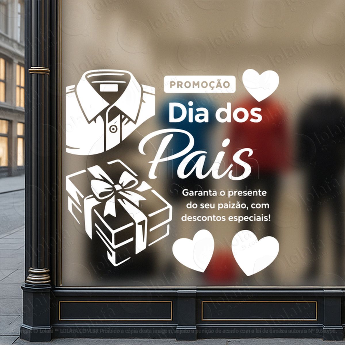 dia dos pais promoção decoração loja adesivos para vitrine dia dos pais mod:963