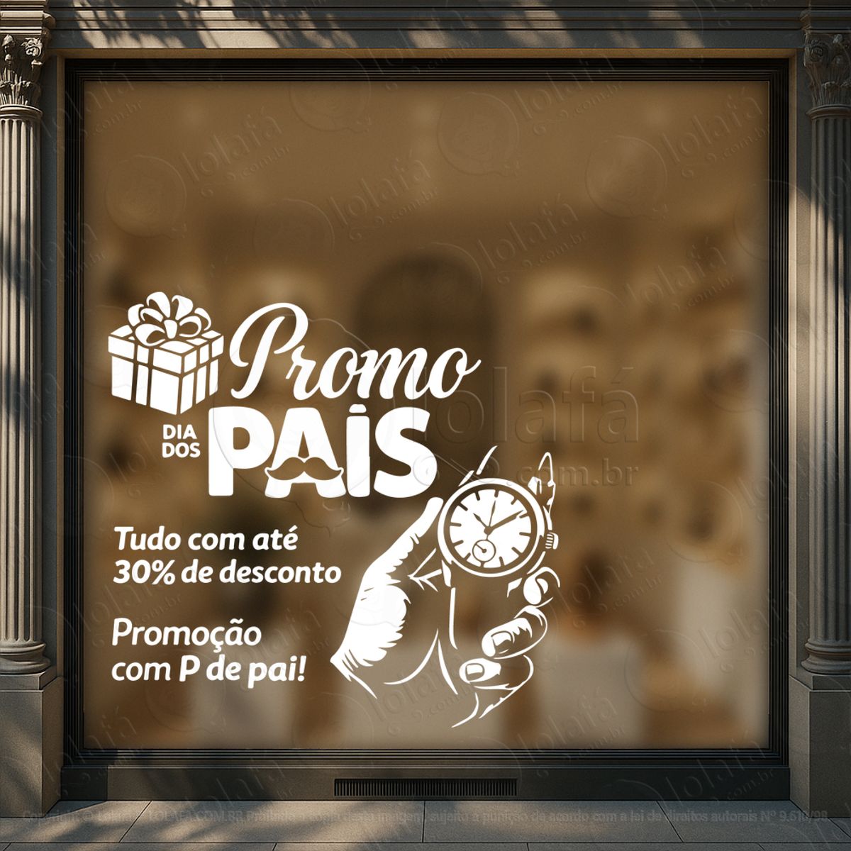 dia dos pais promoção decoração loja adesivos para vitrine dia dos pais mod:964