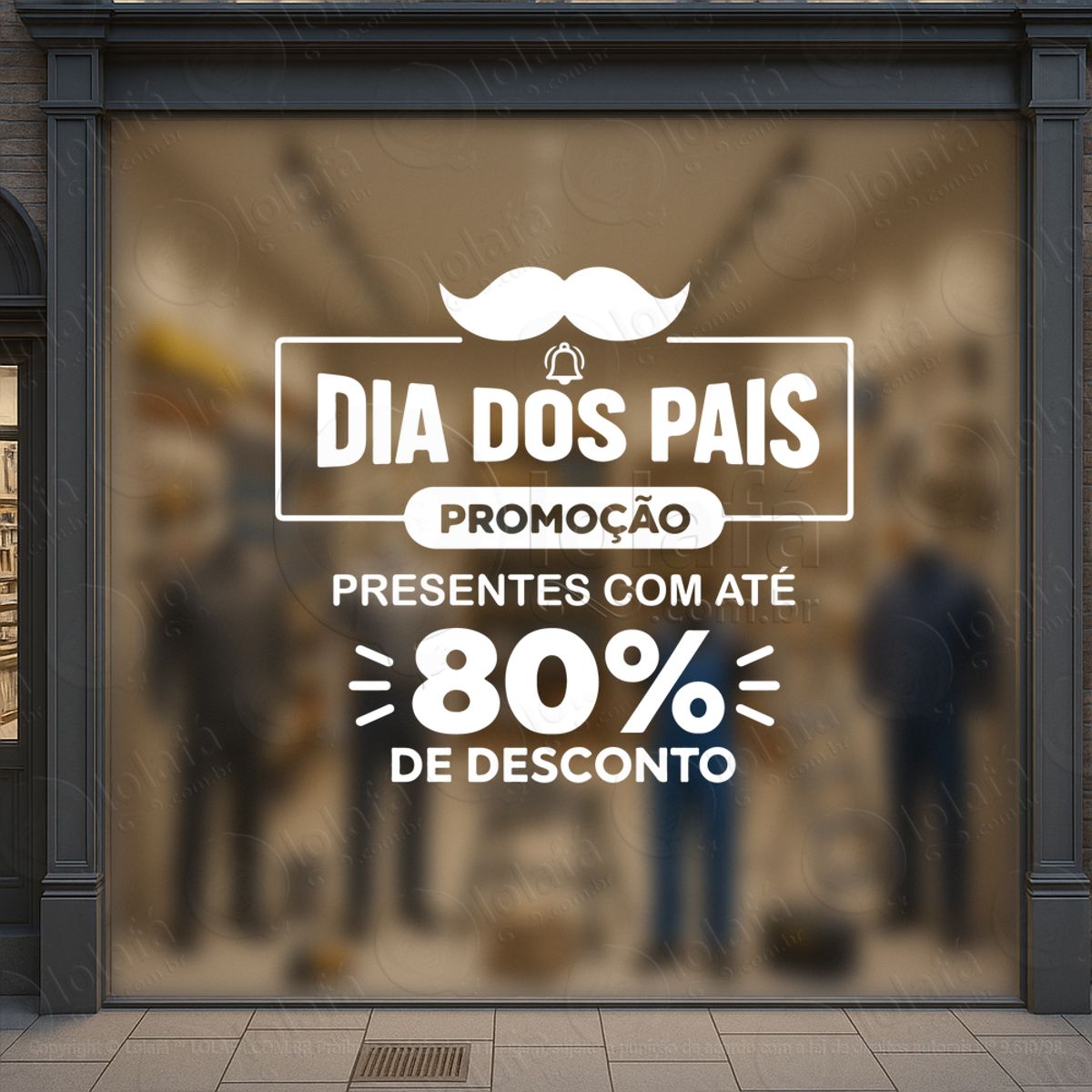 dia dos pais promoção decoração loja adesivos para vitrine dia dos pais mod:966