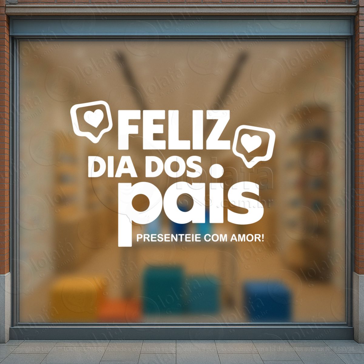 feliz dia dos pais presenteie com amor adesivos para vitrine dia dos pais mod:967