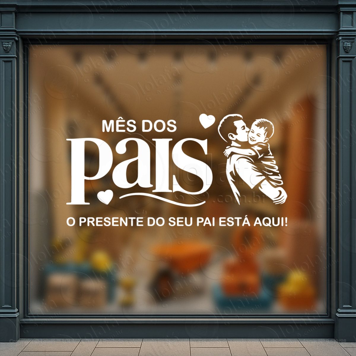 mês dos pais promoção decoração loja adesivos para vitrine dia dos pais mod:968