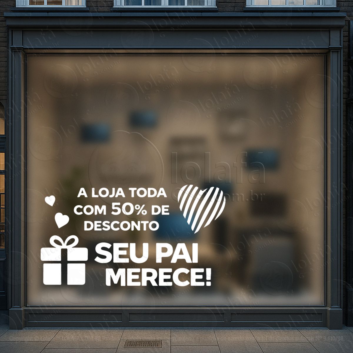 dia dos pais promoção decoração loja adesivos para vitrine dia dos pais mod:969