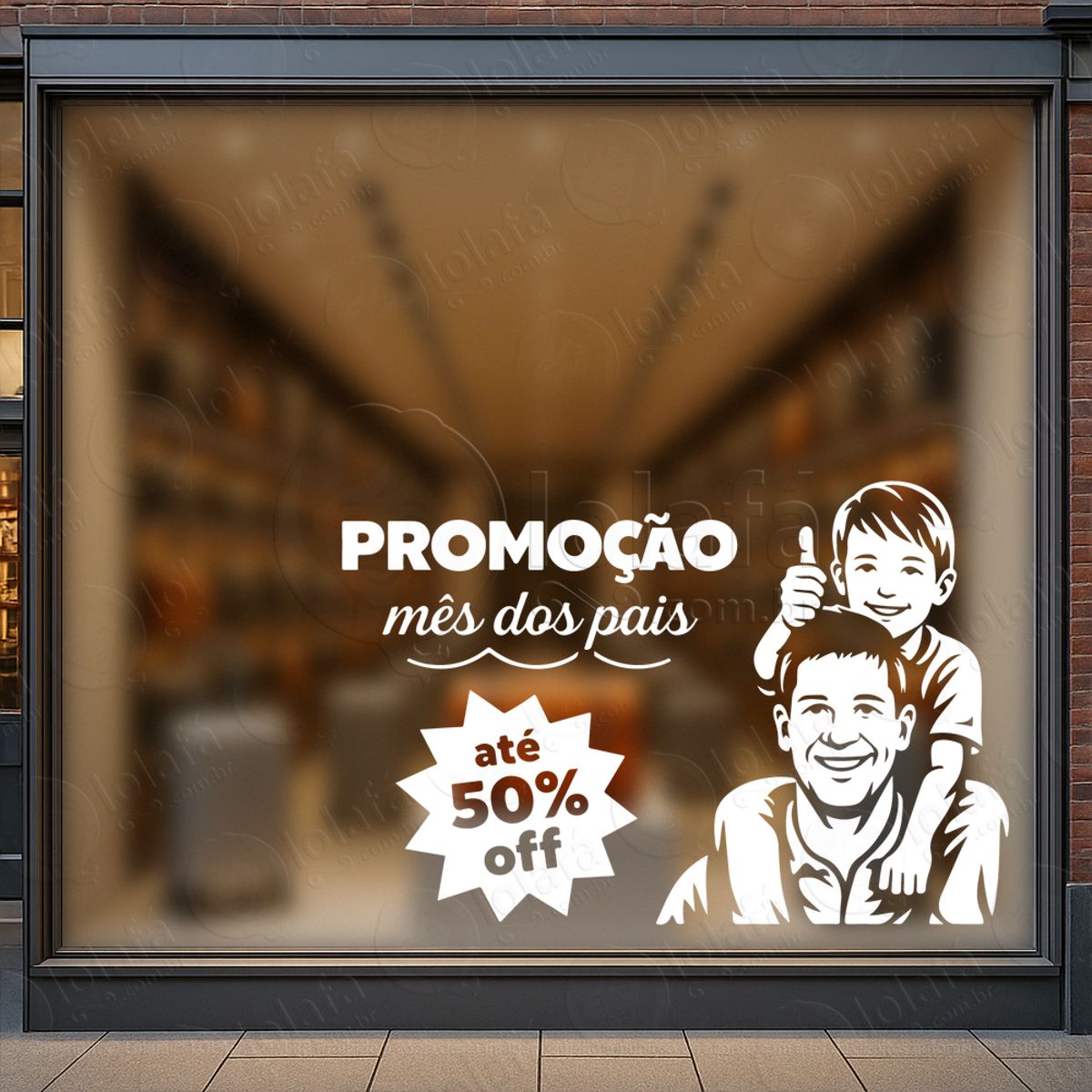 mês dos pais promoção decoração loja adesivos para vitrine dia dos pais mod:971