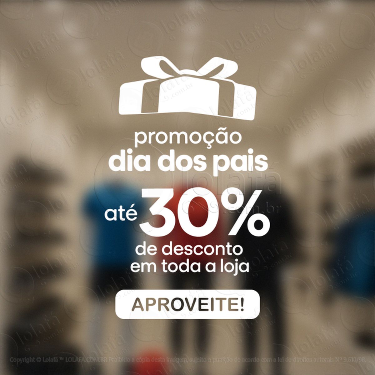 dia dos pais promoção decoração loja adesivos para vitrine dia dos pais mod:972