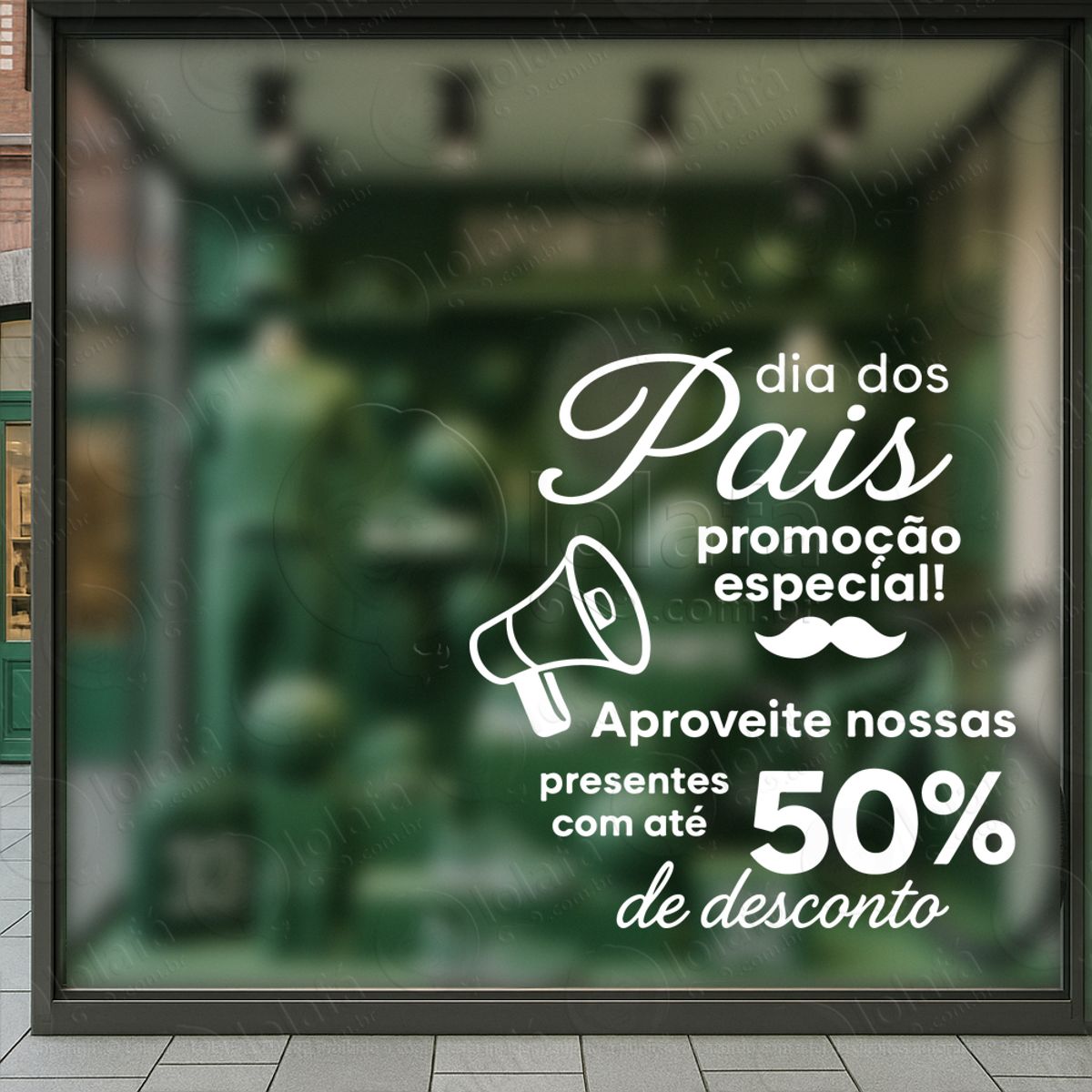 dia dos pais promoção decoração loja adesivos para vitrine dia dos pais mod:973