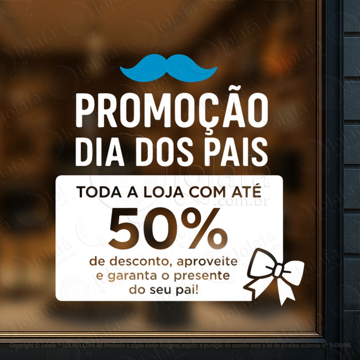 dia dos pais promoção decoração loja adesivos para vitrine dia dos pais mod:975