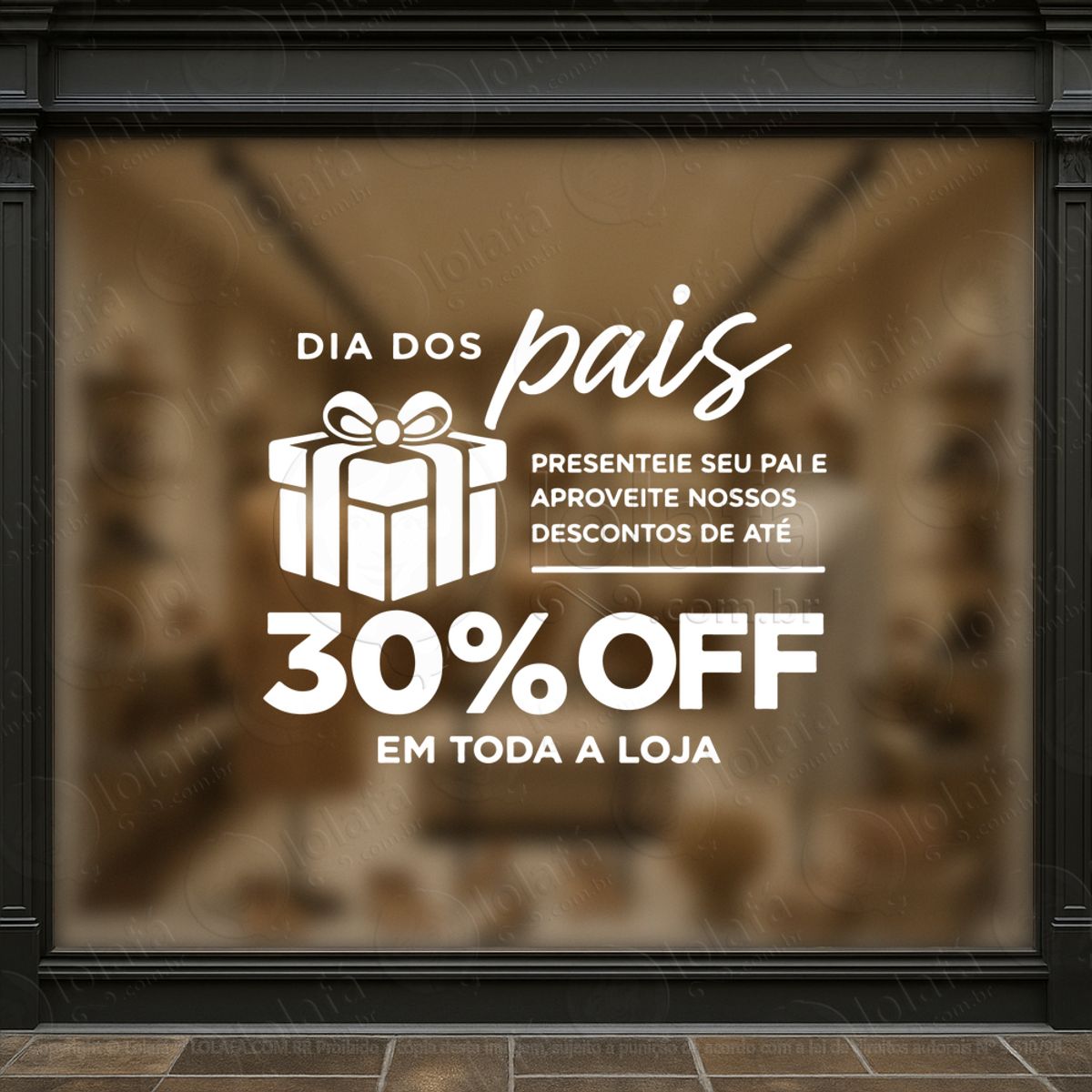 dia dos pais promoção decoração loja adesivos para vitrine dia dos pais mod:978