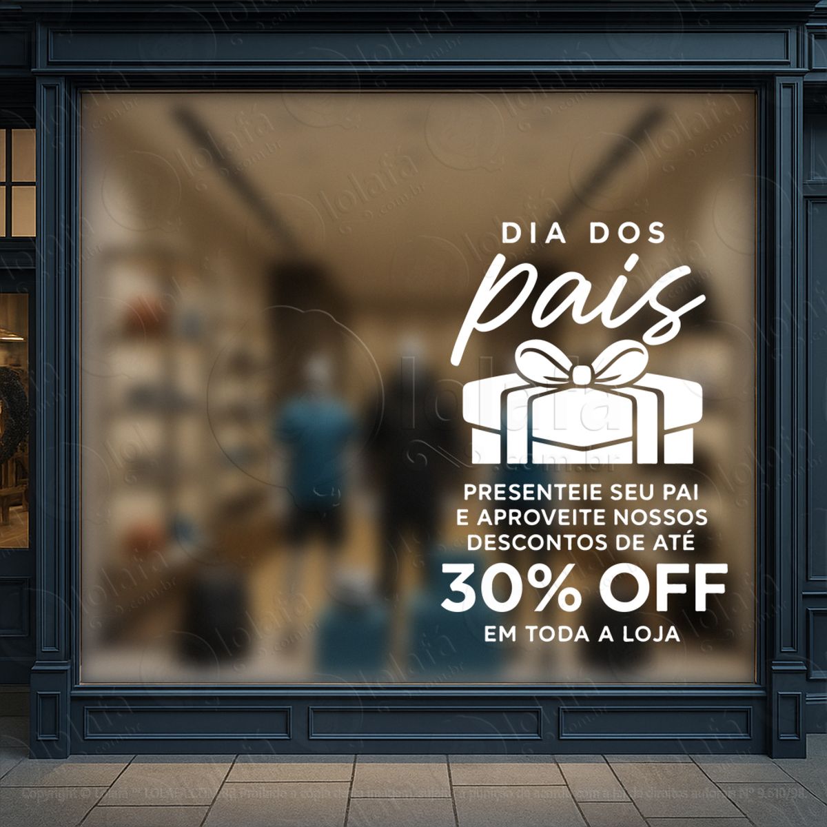 dia dos pais promoção decoração loja adesivos para vitrine dia dos pais mod:979