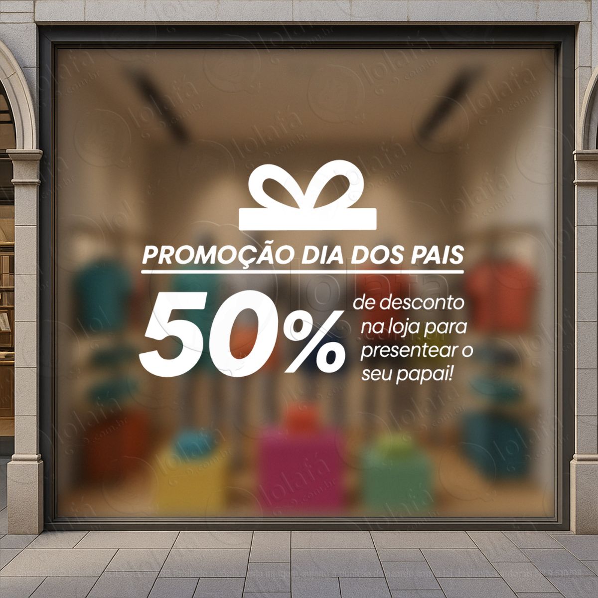dia dos pais promoção decoração loja adesivos para vitrine dia dos pais mod:980
