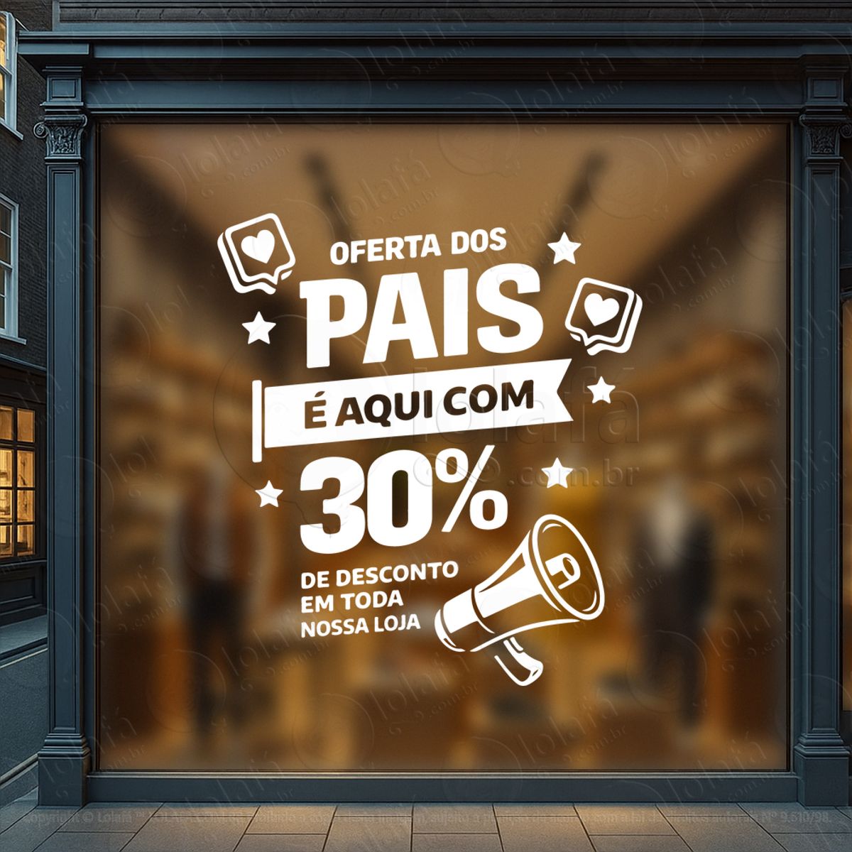 Dia dos Pais Promoção Decoração Loja Adesivos Para Vitrine Dia Dos Pais Mod:982
