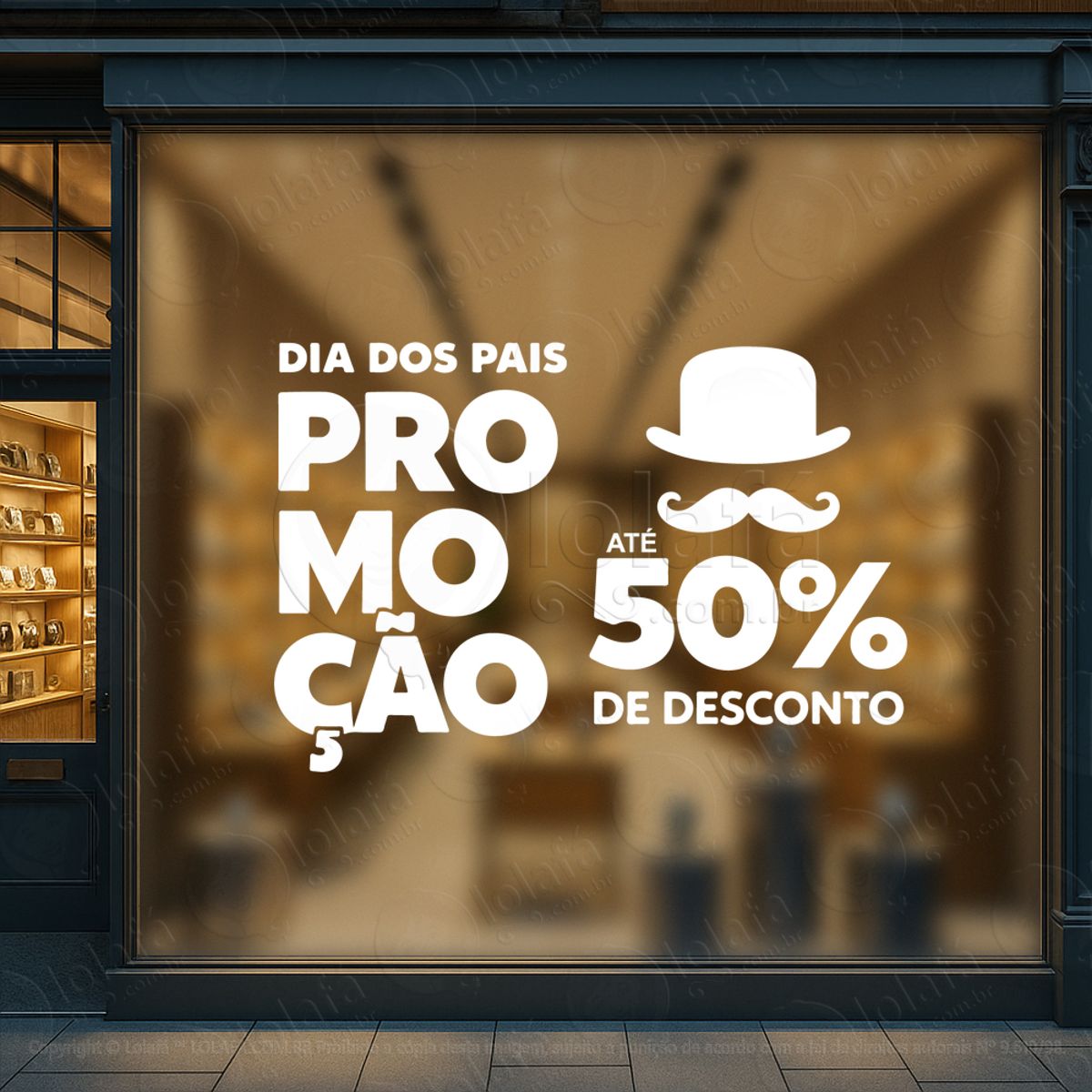 dia dos pais promoção decoração loja adesivos para vitrine dia dos pais mod:984