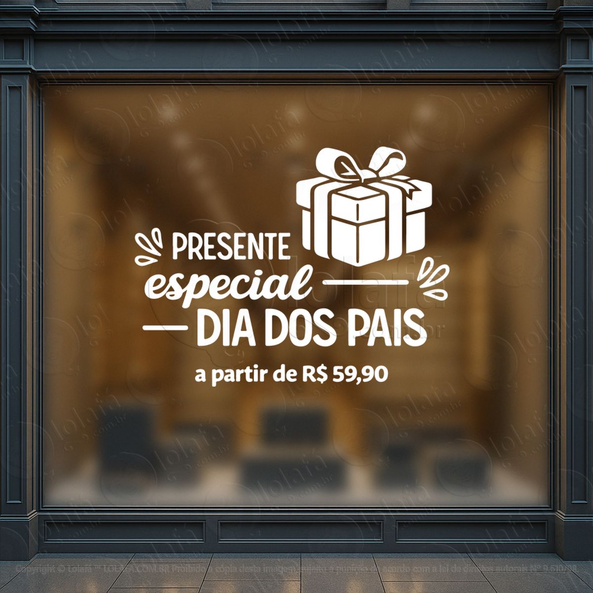 dia dos pais promoção decoração loja adesivos para vitrine dia dos pais mod:986