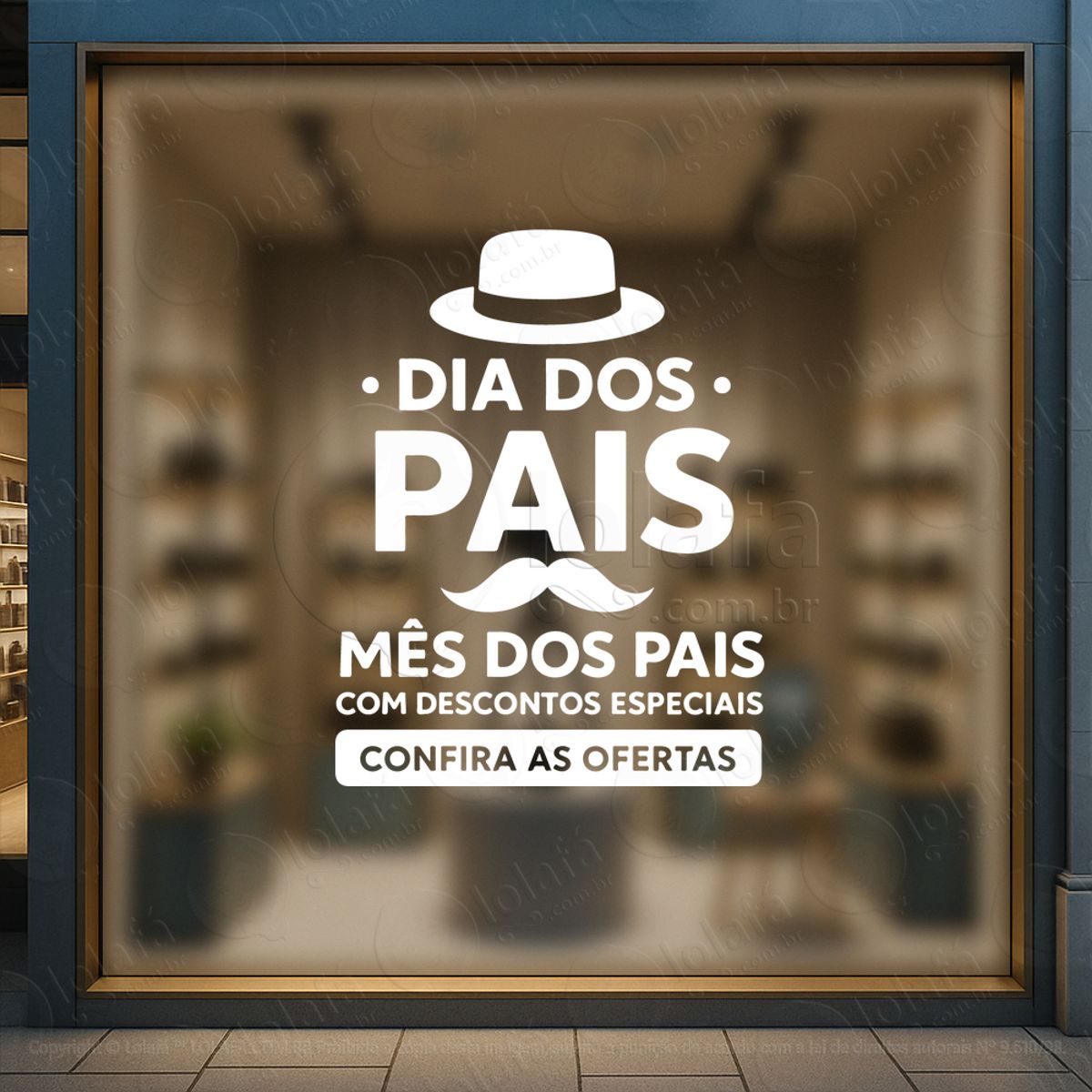 dia dos pais promoção decoração loja adesivos para vitrine dia dos pais mod:987