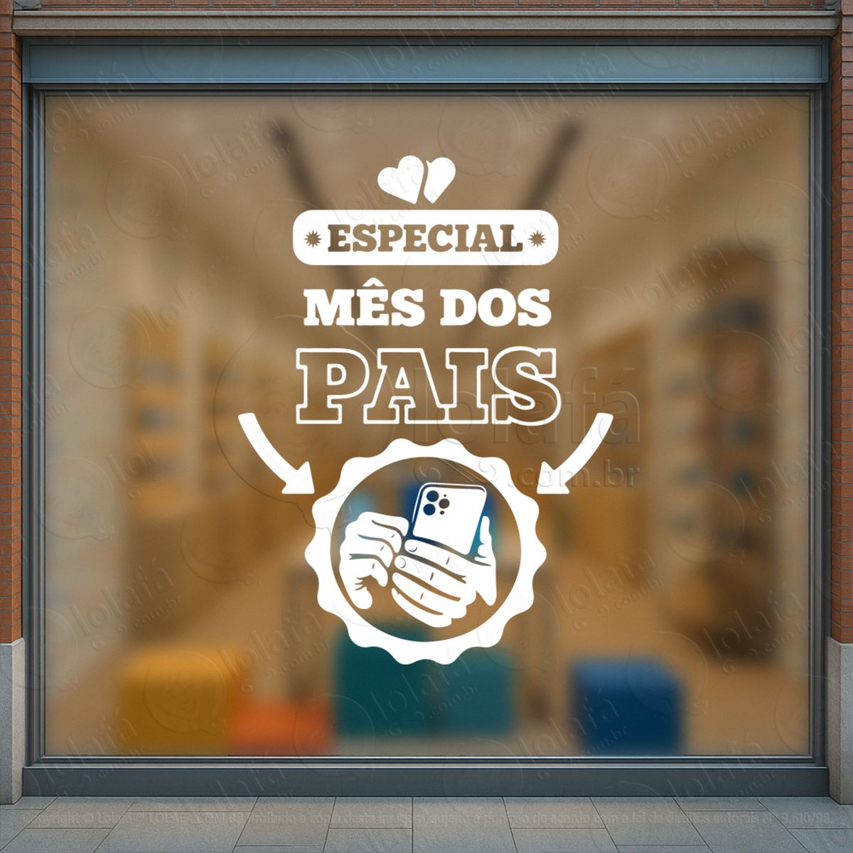 especial mês dos pais decoração loja adesivos para vitrine dia dos pais mod:988