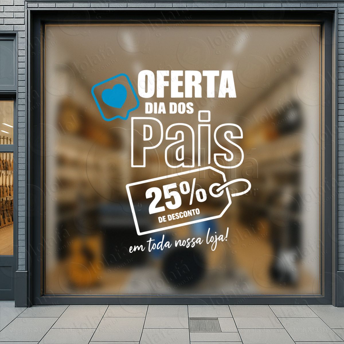 oferta dia dos pais decoração loja adesivos para vitrine dia dos pais mod:989