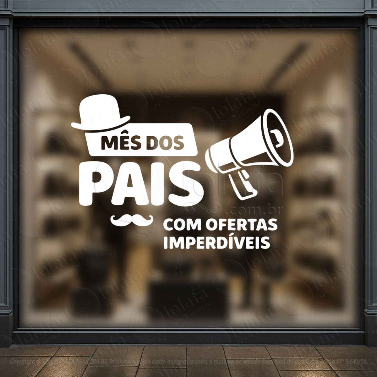mês dos pais ofertas imperdíveis adesivos para vitrine dia dos pais mod:990