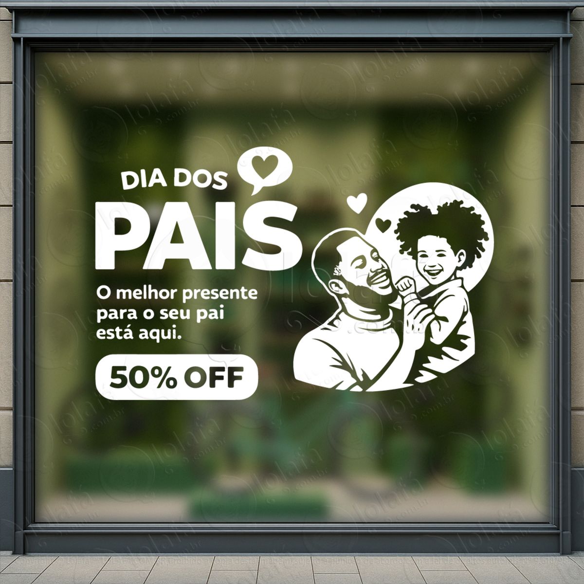 dia dos pais promoção decoração loja adesivos para vitrine dia dos pais mod:992