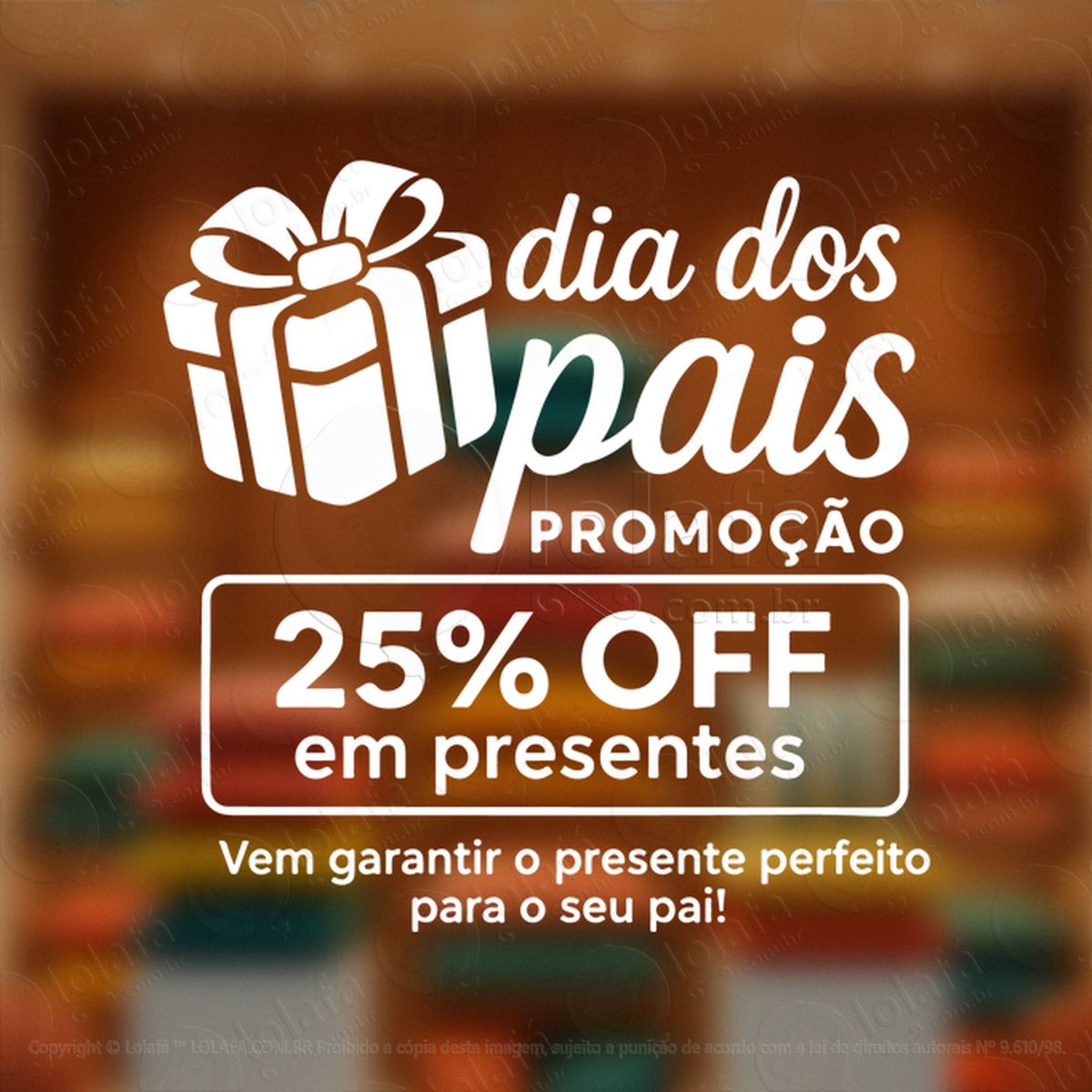 dia dos pais off decoração loja adesivos para vitrine dia dos pais mod:996