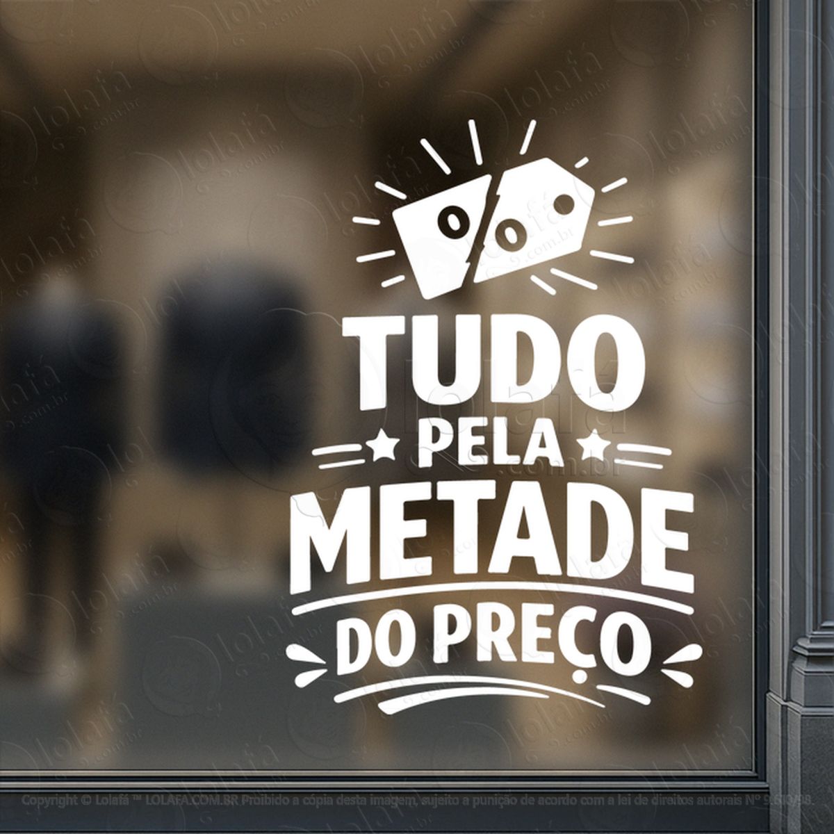 metade do preço promoção loja adesivos para vitrine mod:1006