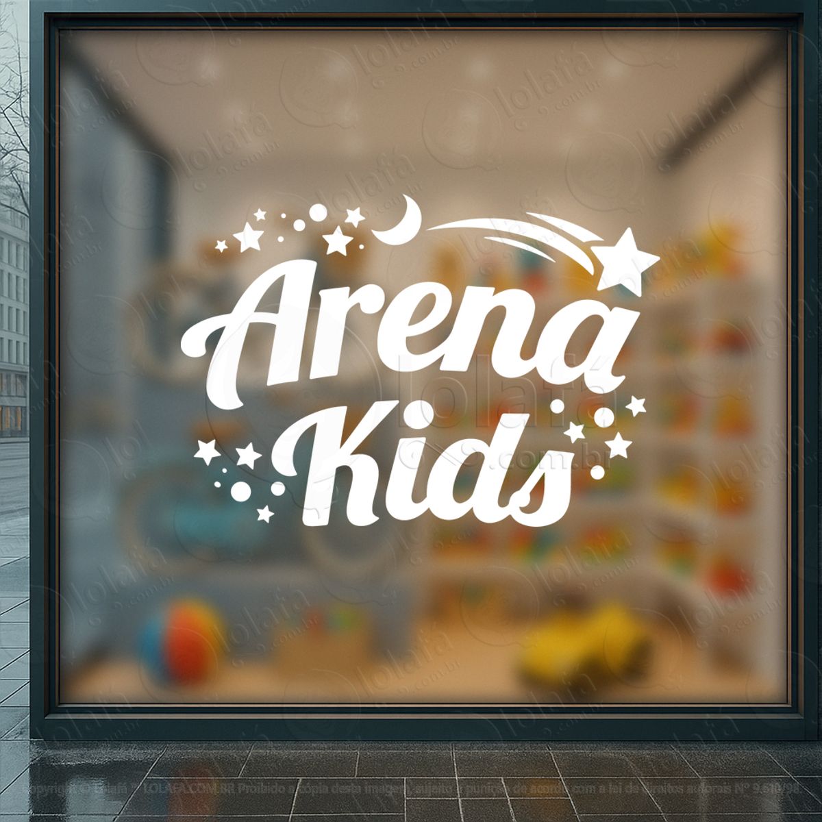 arena kids decoração loja adesivos para vitrine dia das crianças mod:1007