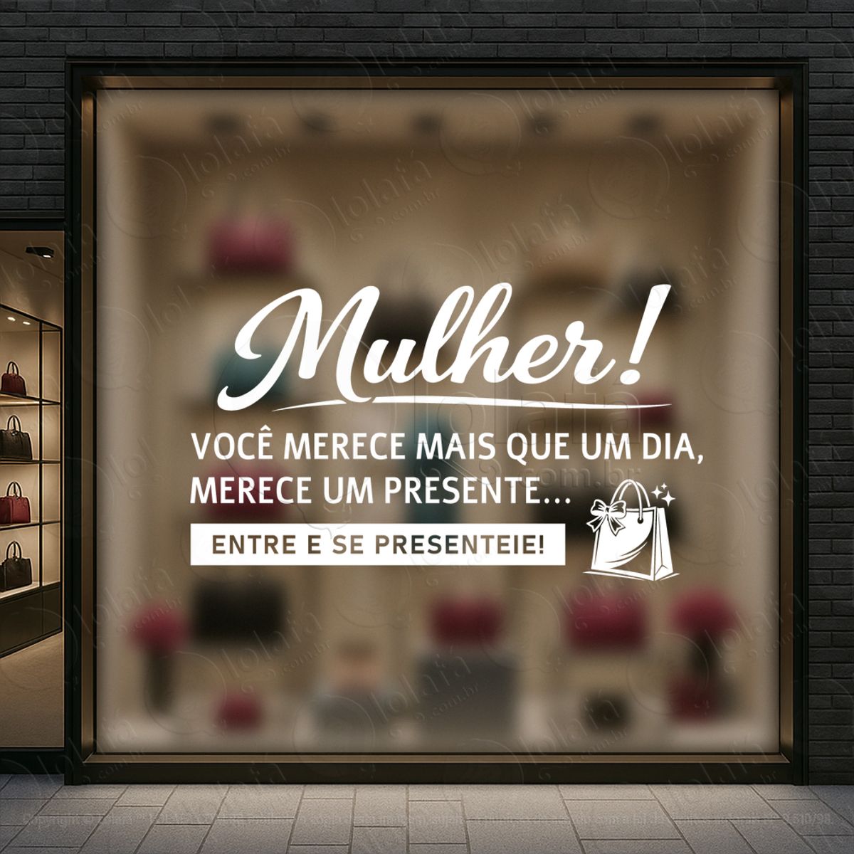 mês da mulher decoração loja adesivos para vitrine dia da mulher mod:1008
