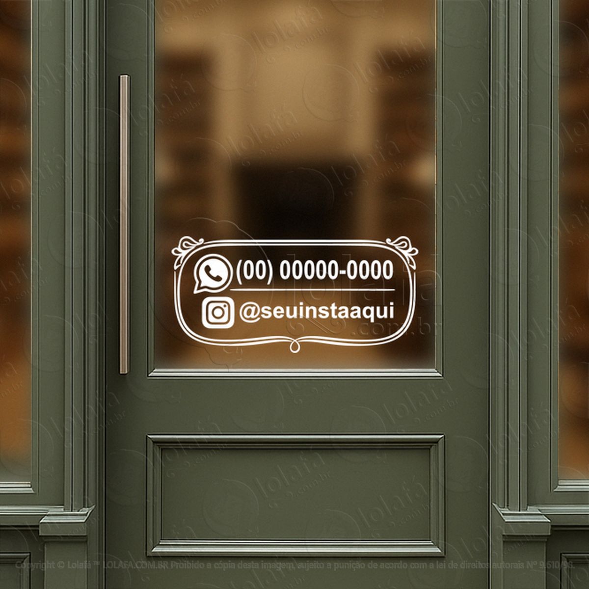 redes sociais whatsapp e instagram adesivos para vitrine mod:1030