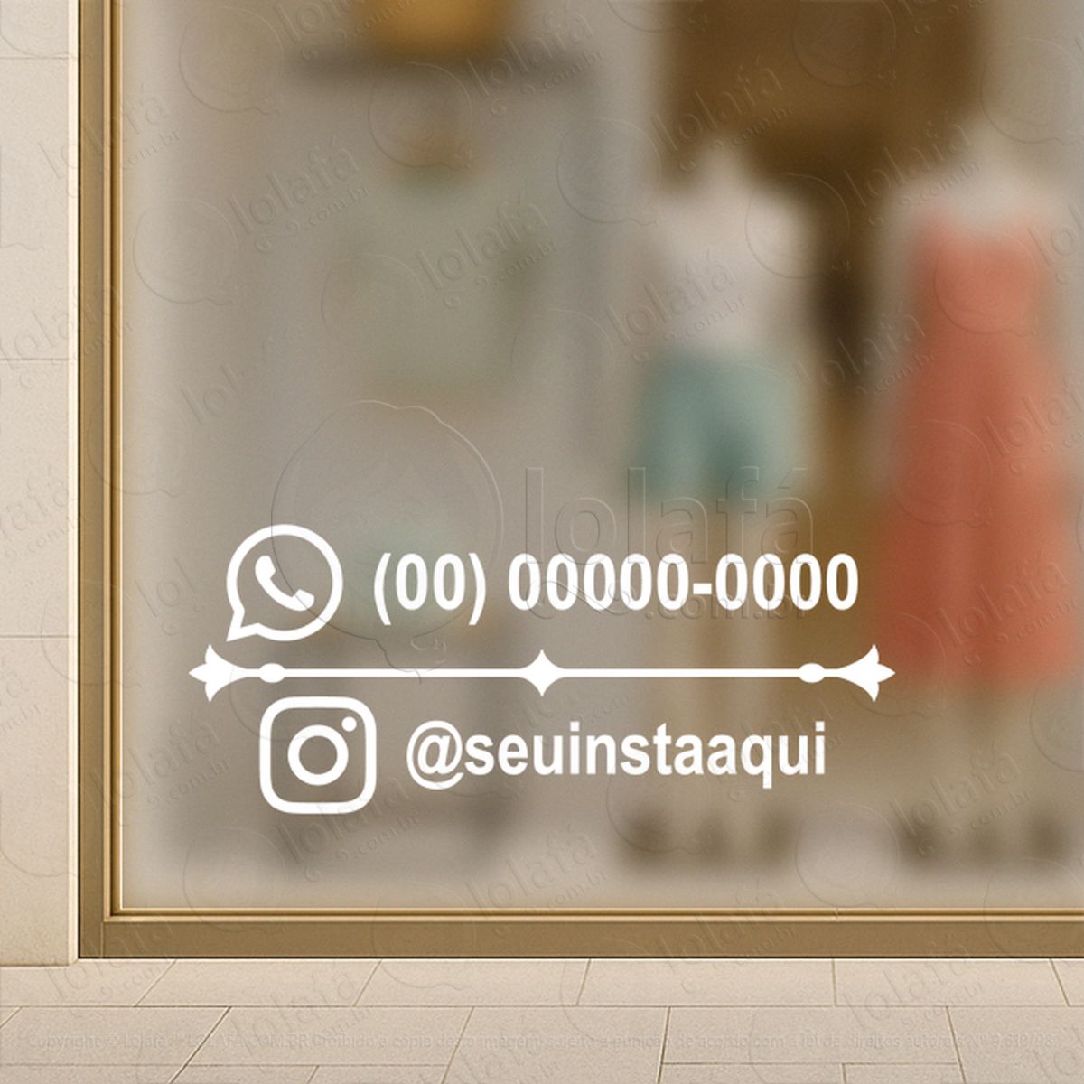 redes sociais whatsapp e instagram adesivos para vitrine mod:1031