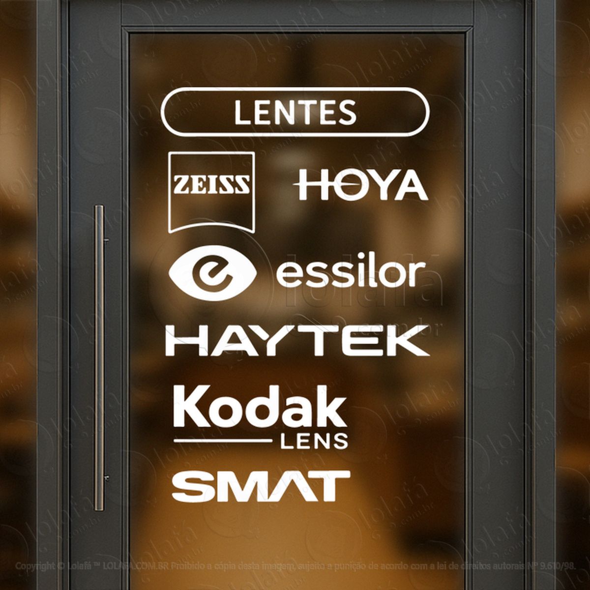 marcas de lentes adesivos para vitrine Ótica mod:1032