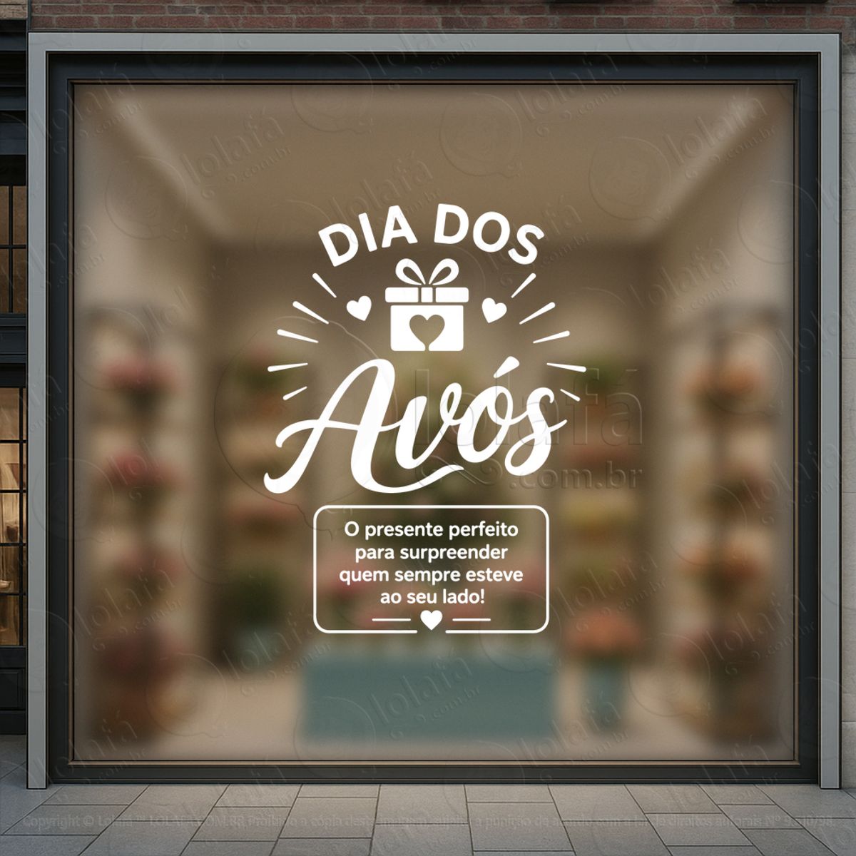dia dos avós adesivos para vitrine mod:1042