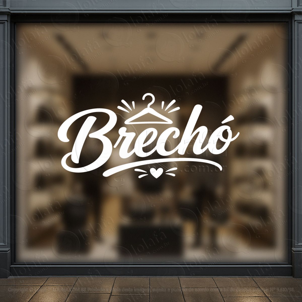 brechó fachada de loja adesivos para vitrine mod:1051