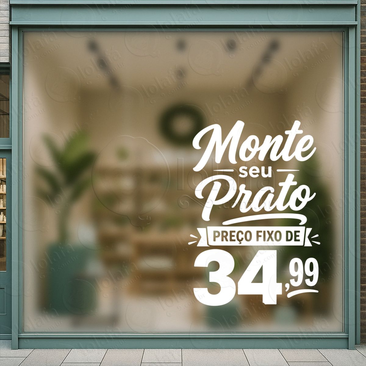 monte seu prato restaurante adesivos para vitrine mod:1053