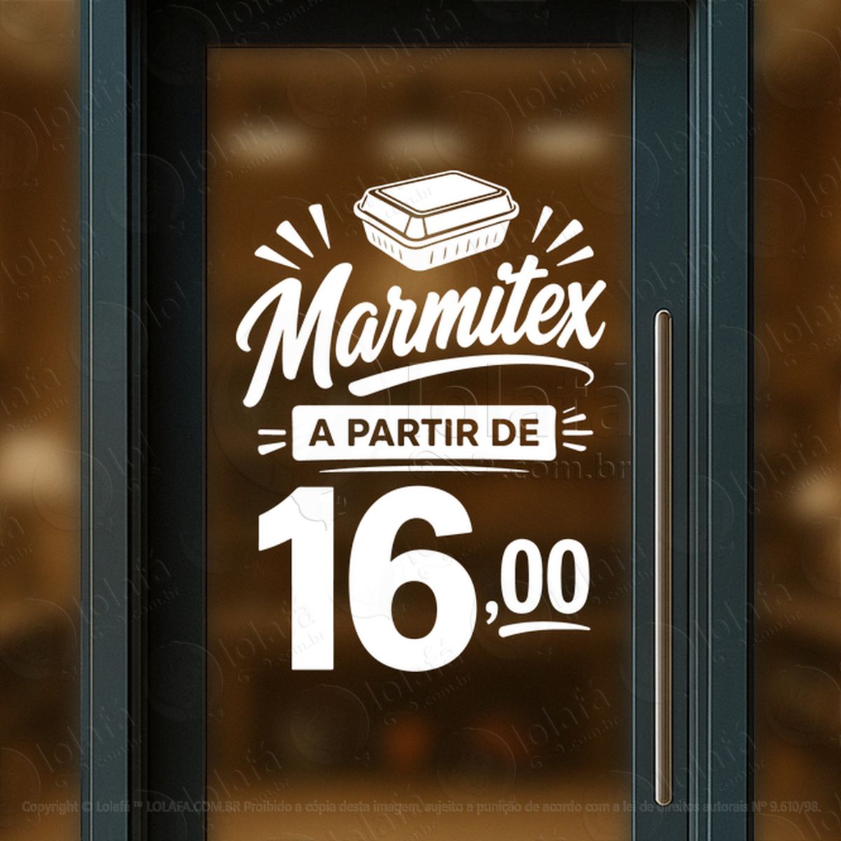 marmitex restaurante delivery adesivos para vitrine mod:1055
