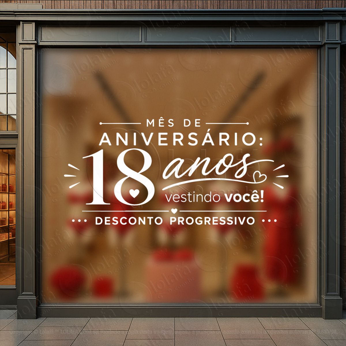 mês de aniversário desconto progressivo adesivos para vitrine mod:1063