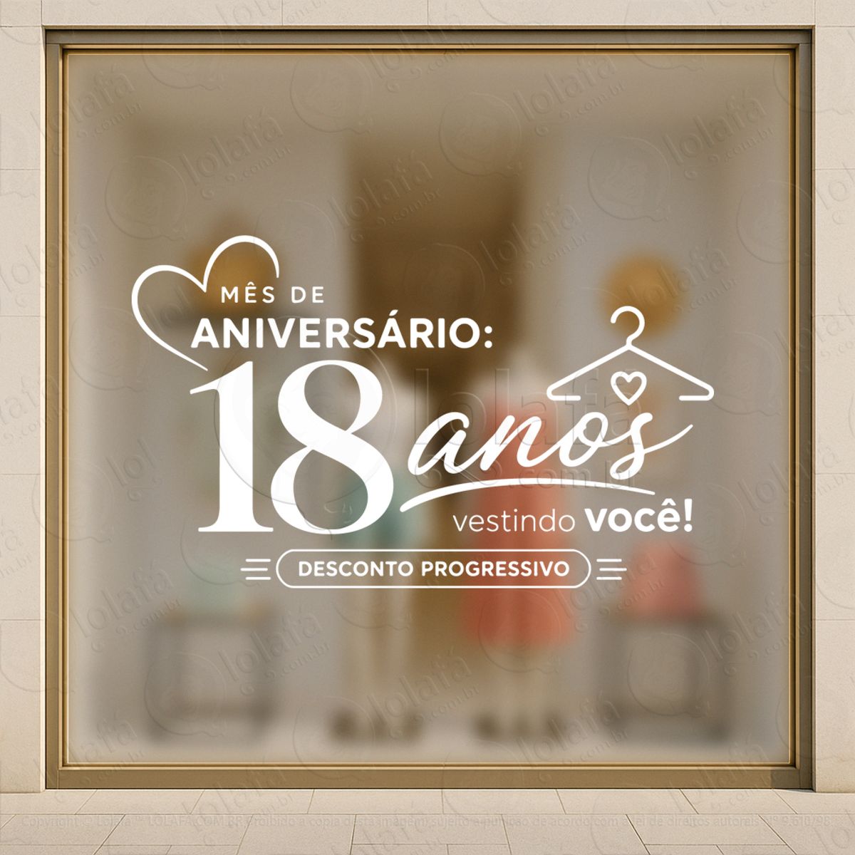 mês de aniversário desconto progressivo adesivos para vitrine mod:1065