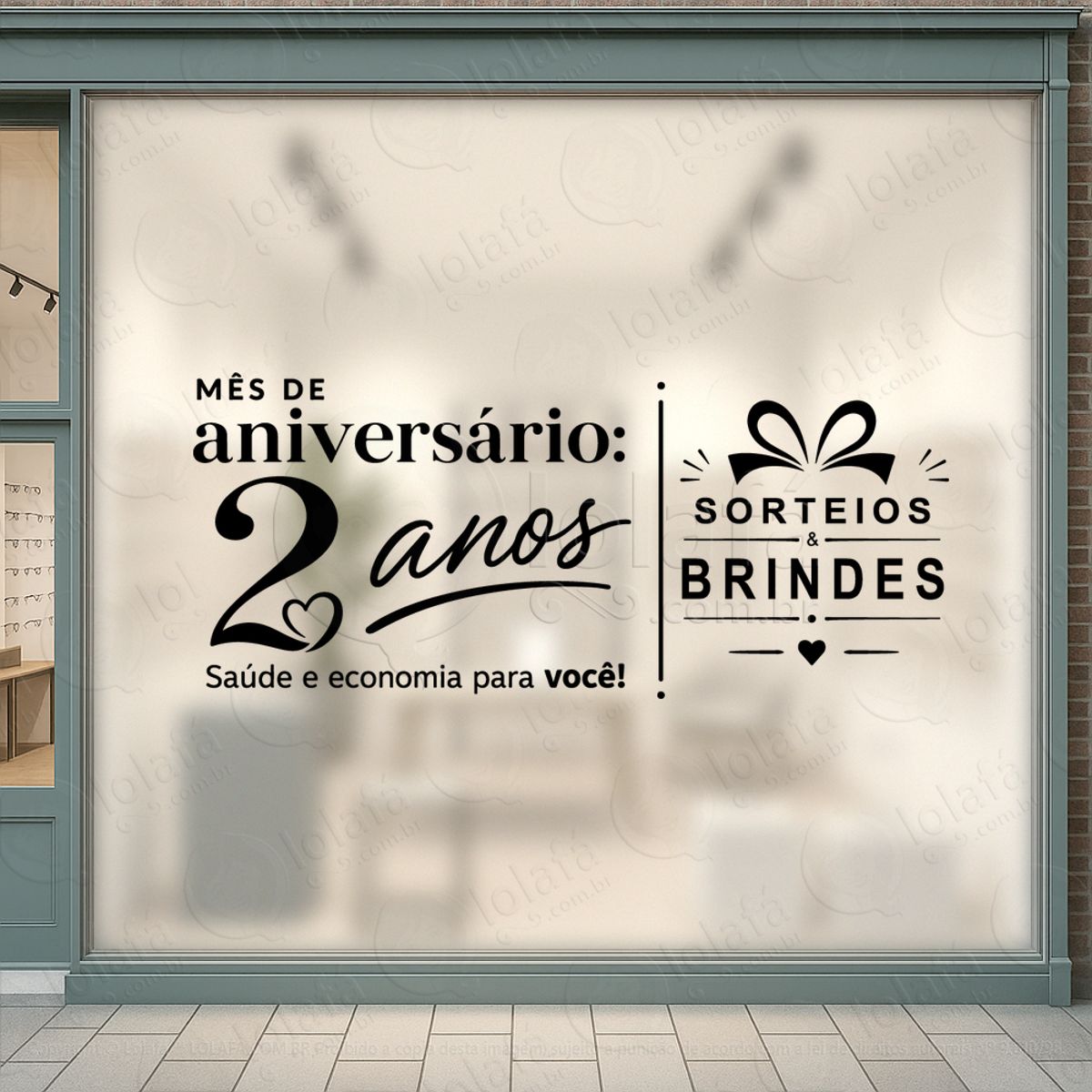 mês de aniversário farmácia adesivos para vitrine mod:1067