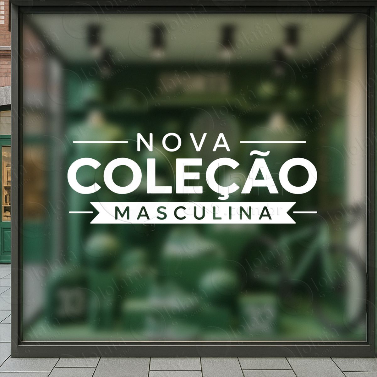 nova coleção masculina adesivos para vitrine mod:1077
