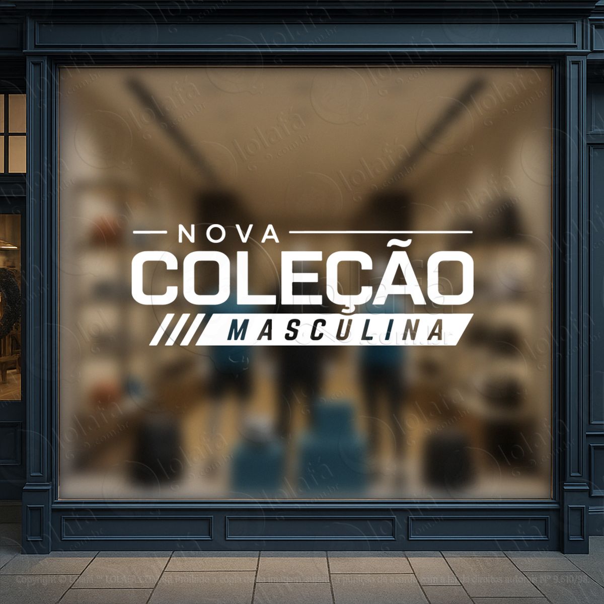 nova coleção masculina adesivos para vitrine mod:1078