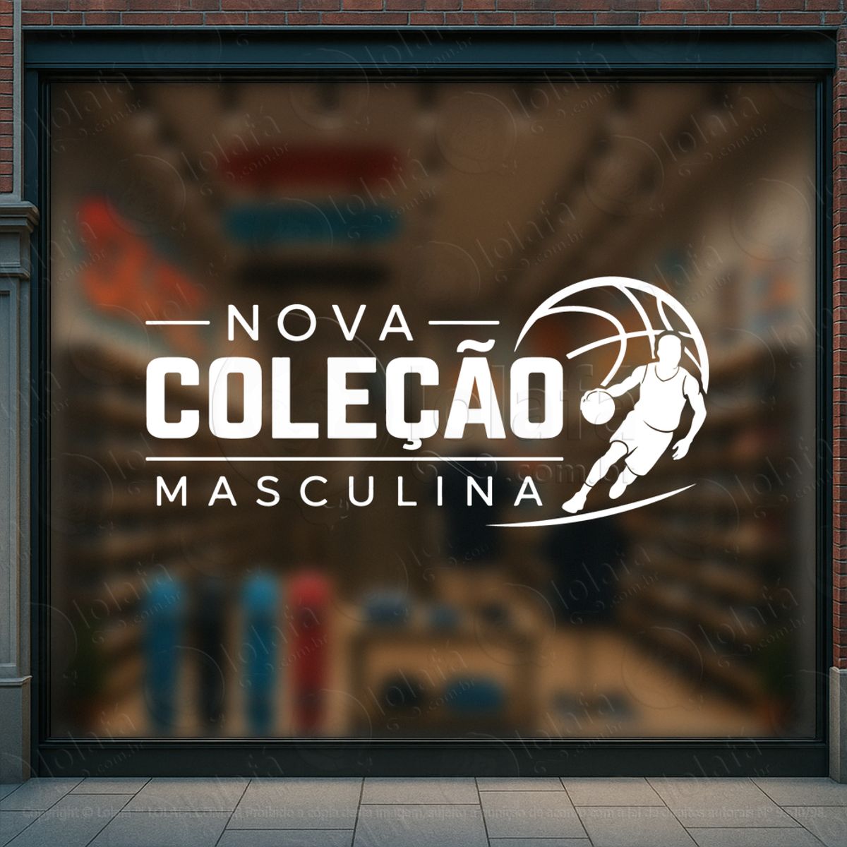 nova coleção masculina basquete adesivos para vitrine mod:1079
