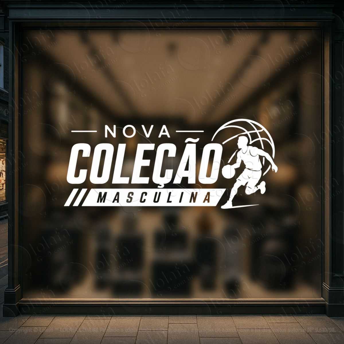 nova coleção masculina basquete adesivos para vitrine mod:1080