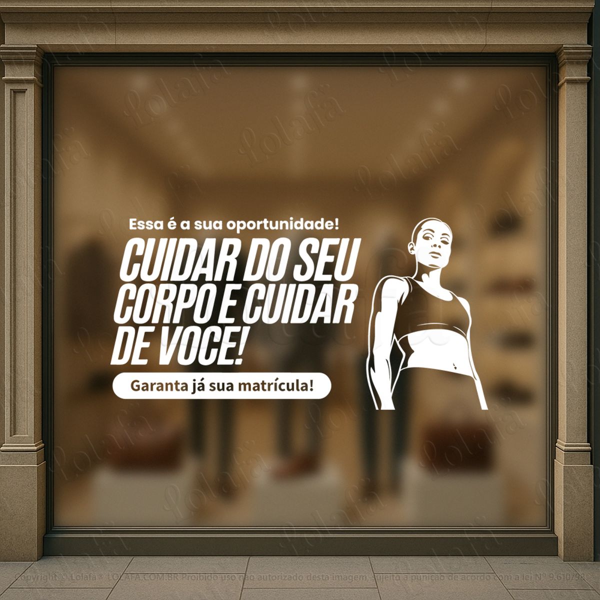 cuidar do seu corpo adesivos para vitrine academia mod:1083
