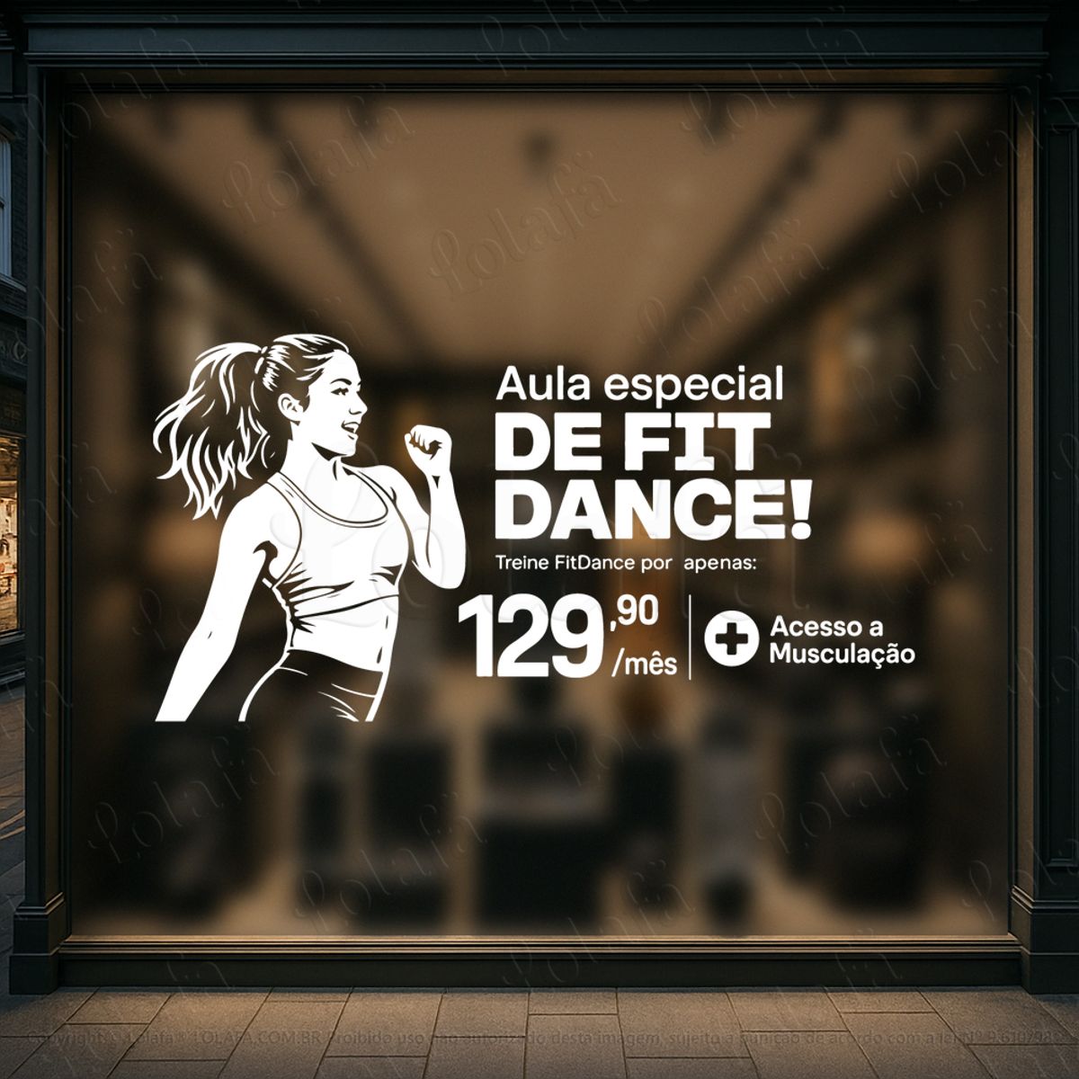 Aulas Fit Dance Adesivos Para Vitrine Academia Mod:1092