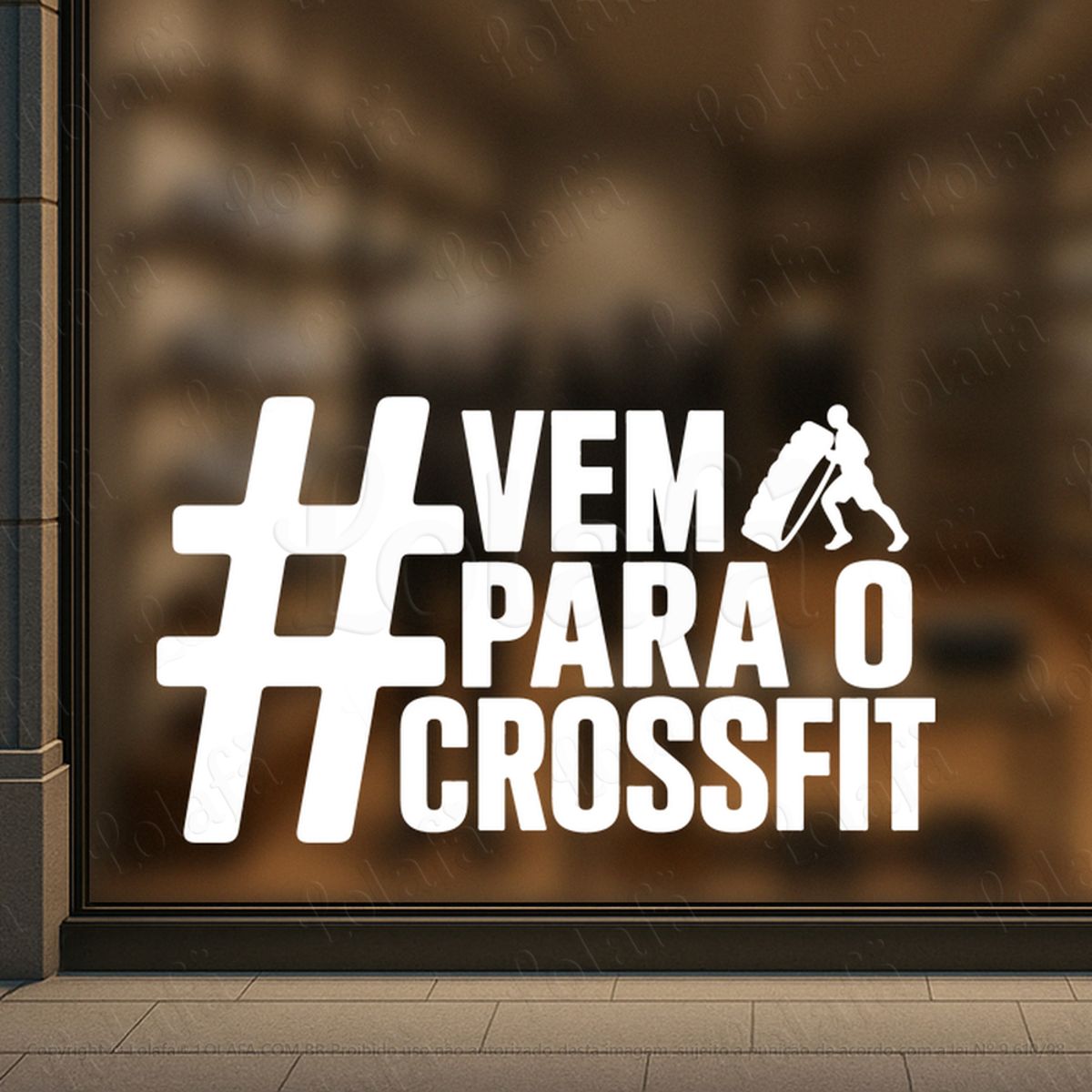 vem para o crossfit adesivos para vitrine academia mod:1093